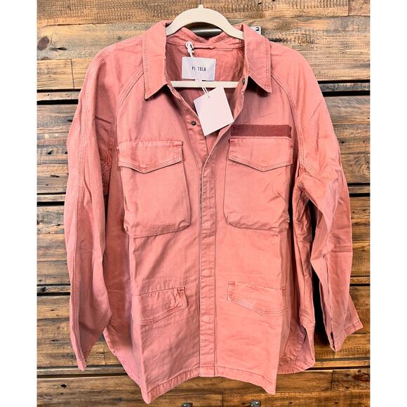 NWT Pistola Briana Cotton UtilityMilitary Jacket/Overshirt in Clay Sz M - Picture 3 of 10